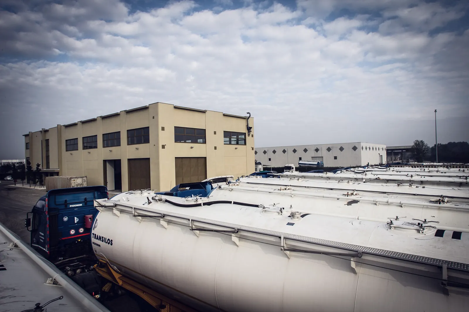 The new head office from above with silo trailers parked in the foreground